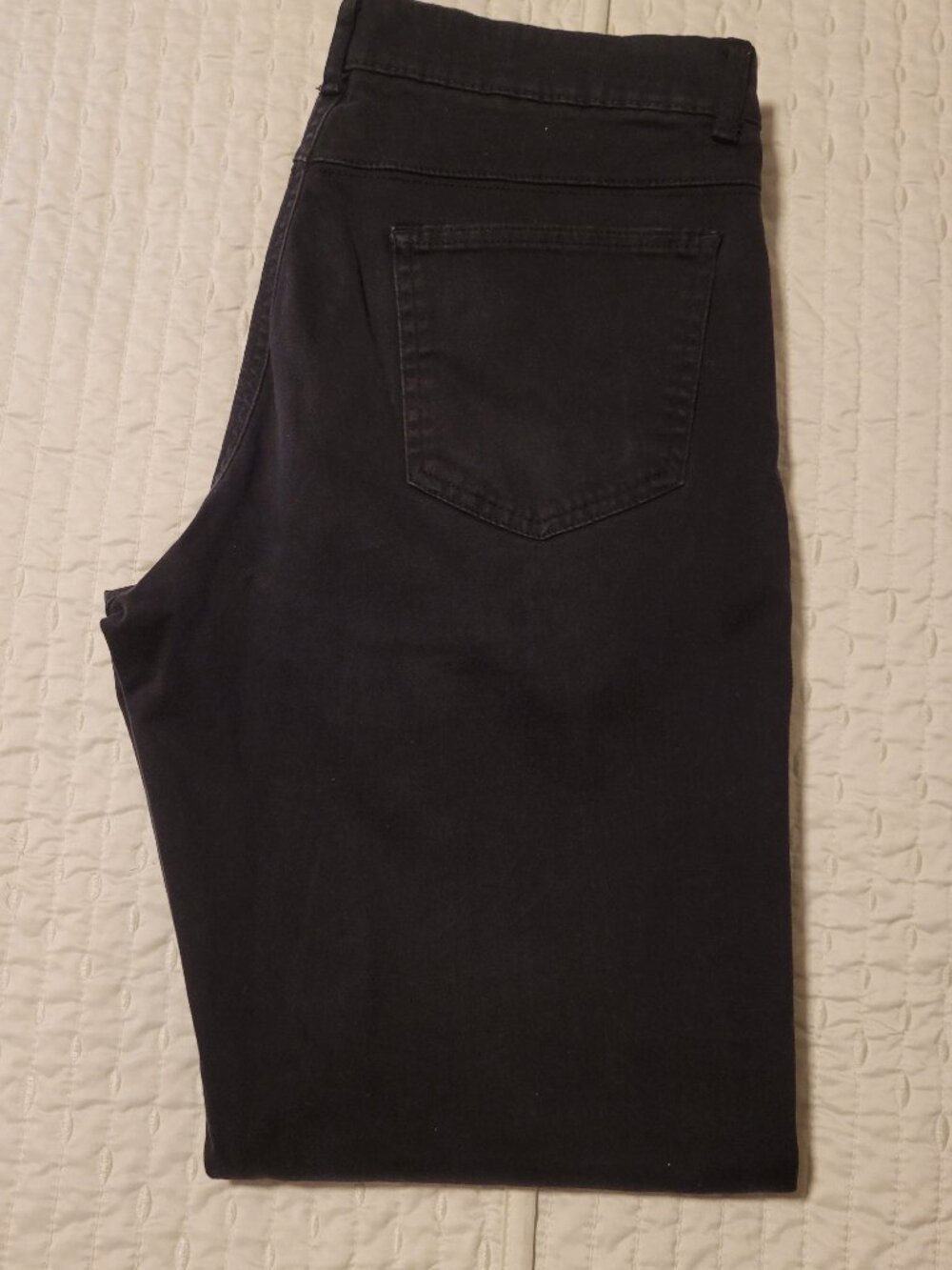 Hickey Freeman Solid Black Slim Fit Cotton Casual Pants Mens 32x30 Tagged 32x32